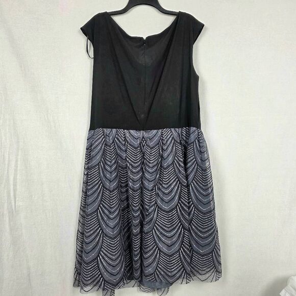 SLNY Black Grey Sequined Cocktail Dress Women’s 24W - Picture 5 of 10
